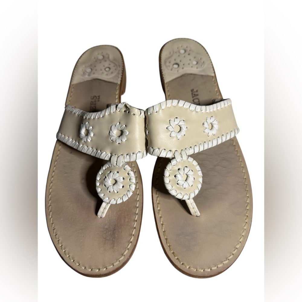 Jack Rogers Cream Floral Sandals